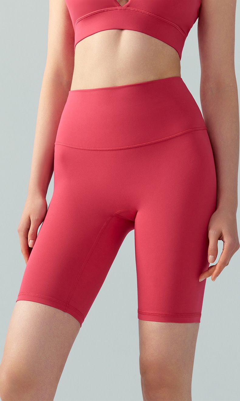 Elasticity Barely There Lycra Yoga Fitness For Women Tummy Control Peach Lift High Waist Line Sports Shorts Five Points_voghion.com