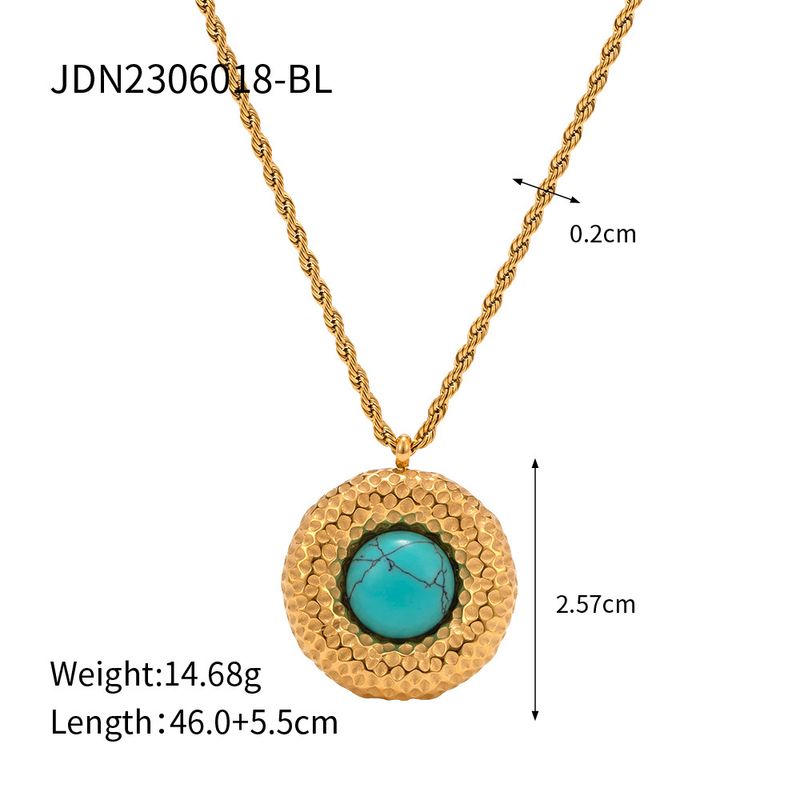 Orecchini pendenti rotondi in oro stile INS francesi eleganti e alla moda Orecchini pendenti in acciaio inossidabile_voghion.com