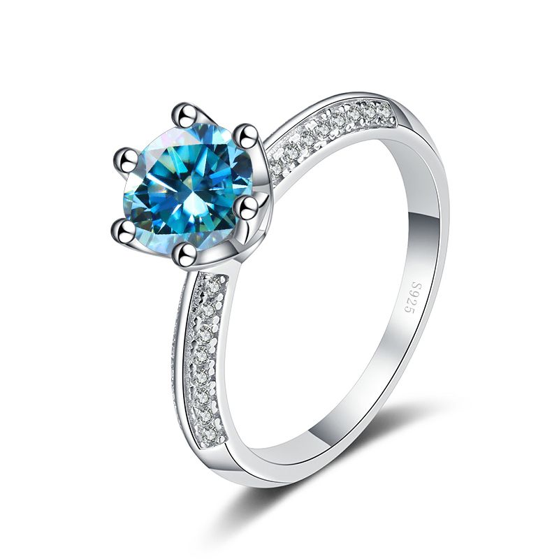 Tancise 50 centesimi 1CT 2CT D colore diamante anelli di fidanzamento in argento sterling per donna uomo con certificato gioielli regali_voghion.com