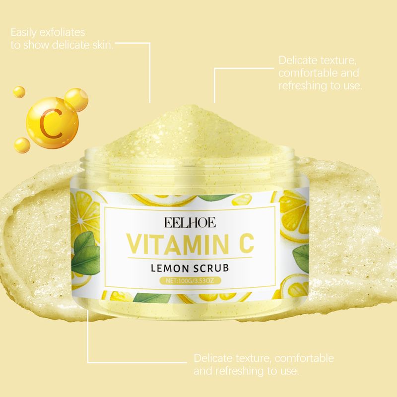EELHOE Lemon Exfoliating Scrub, Cleansing Soft Firming Nourishing Moisturizing Body Moisturizing Scrub_voghion.com