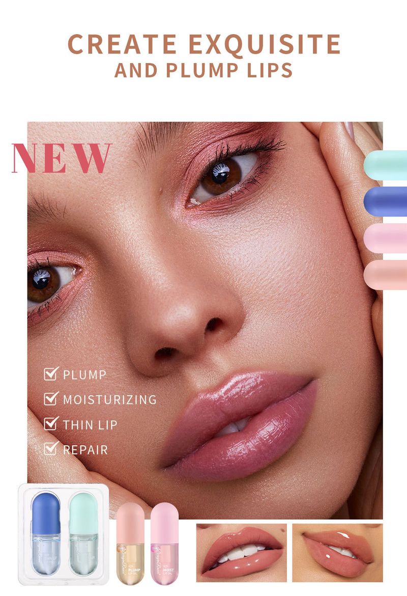 2-Piece Ginger Mint Lip Plumper Set - Lip Care Serum For Hydration, Fuller & Plumper Lips_voghion.com