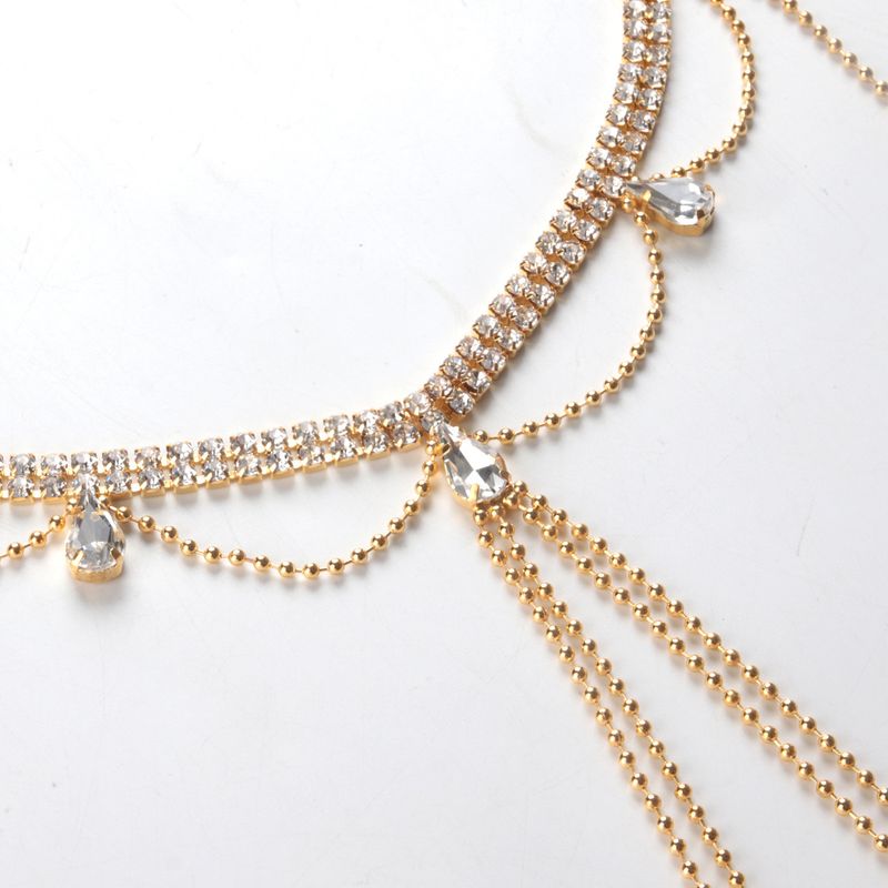 Joias femininas leves, acessórios de vestido de luxo, corrente de ombro com borla, corrente corporal elegante e versátil, colar de temperamento sofisticado de nicho_voghion.com