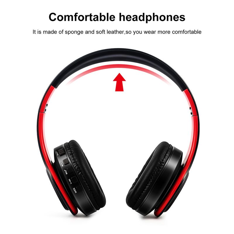 Skládací stereo bezdrátová sluchátka Bluetooth 4.0 Náhlavní soupravy s těžkými basy s mikrofonem_voghion.com