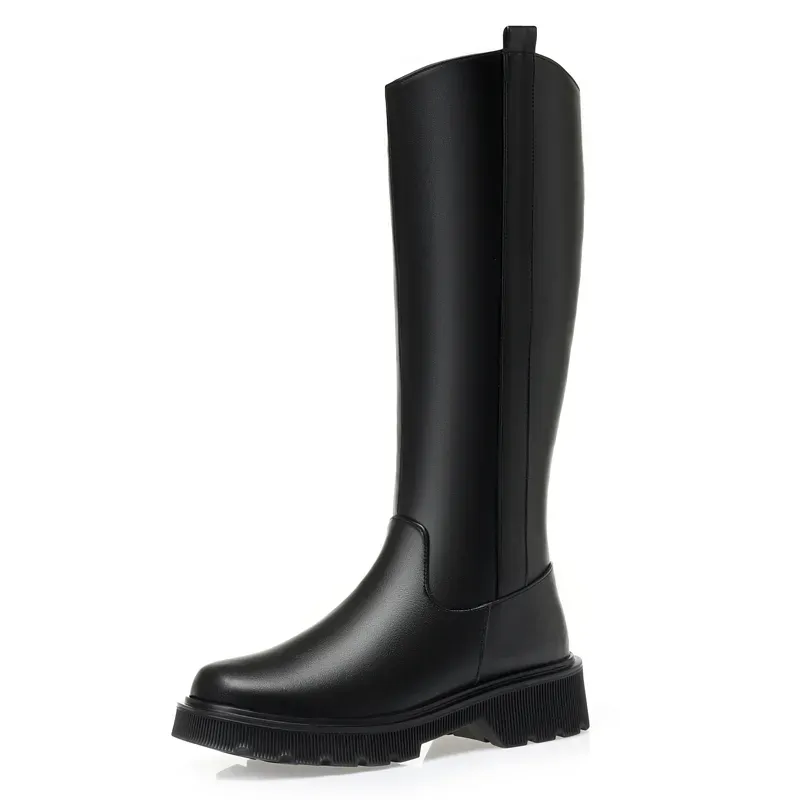 AIYUQI Winter Female Genuine Leather 2024 New Wool Warm High Platform Large Size Women Snow Boots_voghion.com