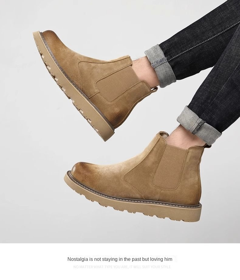 Klasični škornji Moški visoki čevlji Britanski stil Doc Martens Retro moški čevlji Jesenski puščavski škornji Srednje visoki škornji_voghion.com