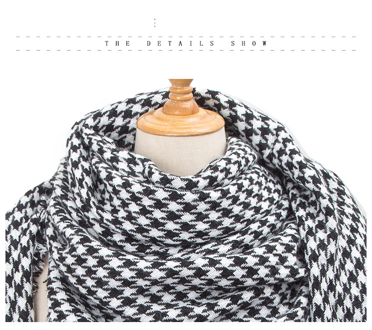 Xales unissex primavera e inverno feminino preto e branco mil pássaros cachecol quadrado cachecol_voghion.com