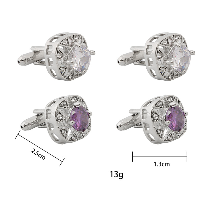 new creative hollow diamond zircon cufflinks button fashionable men's French Cufflinks_voghion.com