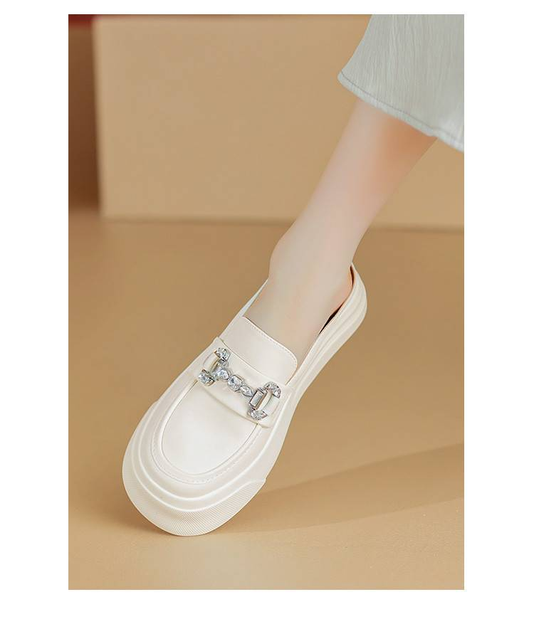 Cameido Women's Thick-soled Closed-toe Half Slippers For Outdoor Wear, Backless Lazy Person Slippers, Sports Slippers_voghion.com