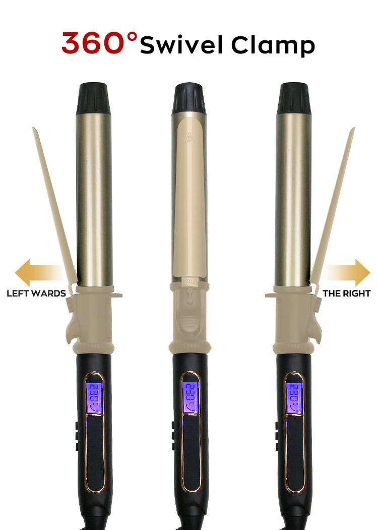 Modelador de cachos profissional de 32 mm - Modelador de cachos profissional para ondas volumosas e cachos soltos (cilindro de cerâmica, aquecimento ajustável, design antiembaraços)_voghion.com