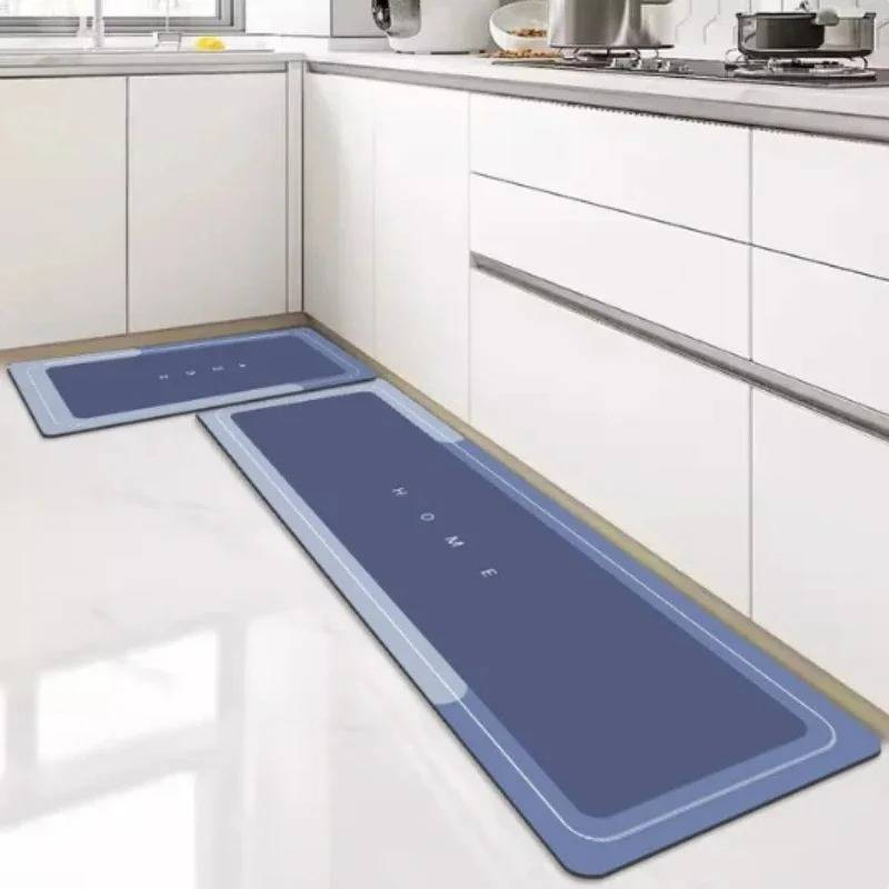 Teppich 1 STÜCK Home Kitchen Mat Stripe Wasserabsorbierende Ölabsorbierende rutschfeste Fußmatte Schneidbare Türöffnung Wohnzimmer Maschinenwaschbar_voghion.com