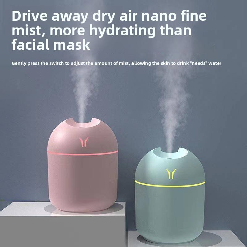 Mini umidificatore e diffusore di aromi USB - Deodorante per ambienti portatile per casa/ufficio/auto, serbatoio da 500 ml, ultra silenzioso 36 dB, spegnimento automatico (bianco/rosa/blu)_voghion.com
