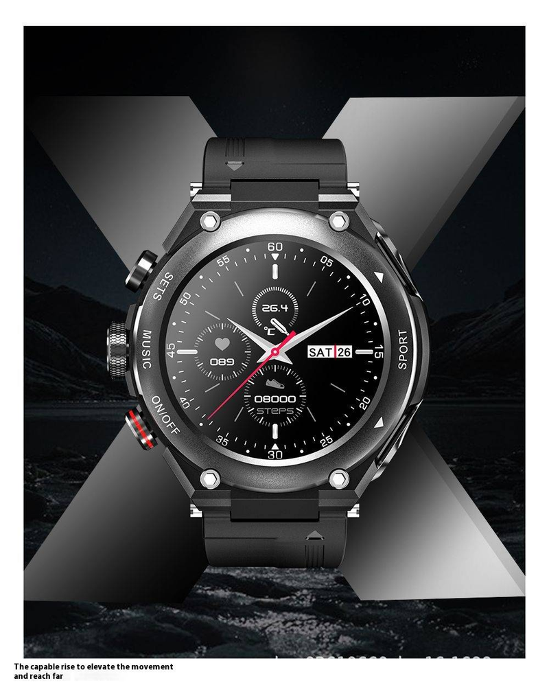 Smartwatch con chiamate Bluetooth, lettore MP3, touch screen, monitoraggio della salute (frequenza cardiaca, pressione sanguigna, temperatura) e batteria con durata di 14 giorni_voghion.com