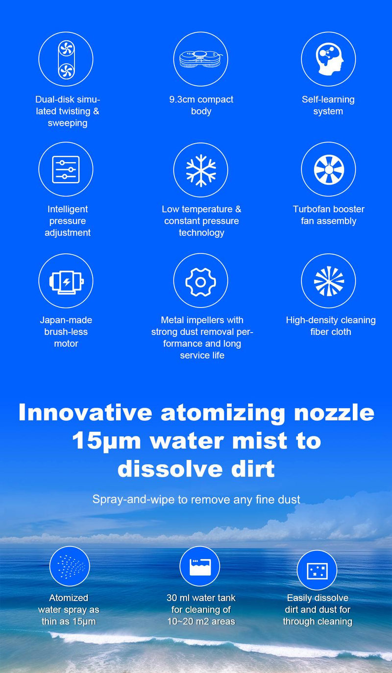 Robot lavavetri Liectroux YW610 con spruzzatura d'acqua a ultrasuoni, routing AI, serbatoio dell'acqua da 30 ml_voghion.com