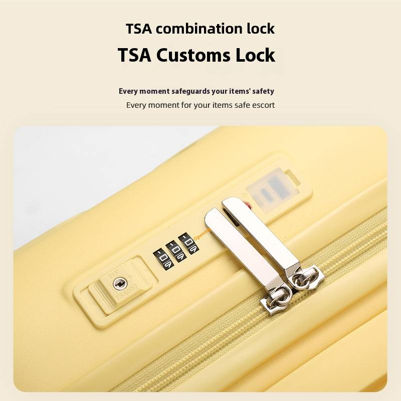 Children's ABS+PC Carry-On Luggage With USB Port, TSA Lock & Spinner Wheels - 18/20/24 Inch Lightweight Suitcase In Pastel Colors_voghion.com