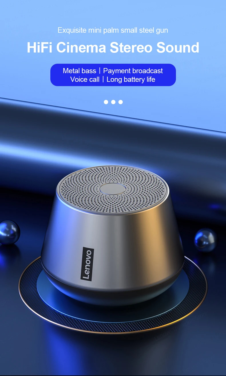 Oryginalny przenośny głośnik Bluetooth Lenovo K3 Pro 5.0 z dźwiękiem przestrzennym stereo i bezprzewodowym odtwarzaczem audio Bluetooth_voghion.com