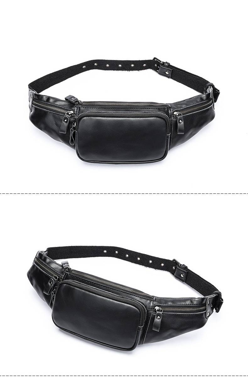 Men's Genuine Leather Waist Bag - Premium Crossbody Sling Bag For Outdoor & Daily Use - Stylish & Durable With Multipurpose Design_voghion.com