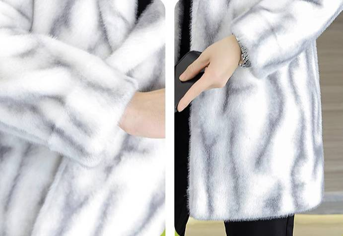 Herrenbekleidung Herren Pelzmantel Nerzimitat Pelzmantel Mittellang Nerzsamt Windjacke Jung Gutaussehend Lässig Winter Warm_voghion.com