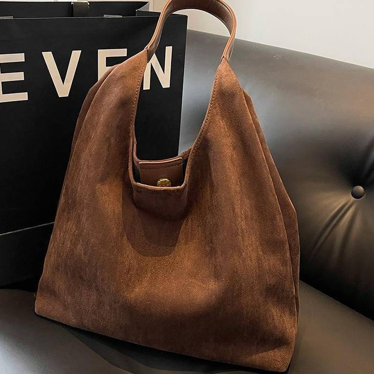 Borsa a tracolla vintage in velluto a coste per donna - Borsa a tracolla morbida di grande capacità con chiusura magnetica, elegante e spaziosa (verde/nero/beige)_voghion.com