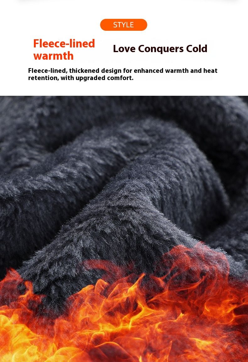 Men's Winter Thermal Jacket With Fleece Lining, Thickened Cotton Coat For Outdoor Cold Weather Protection, Windproof Warm Parka For Travel Wear_voghion.com