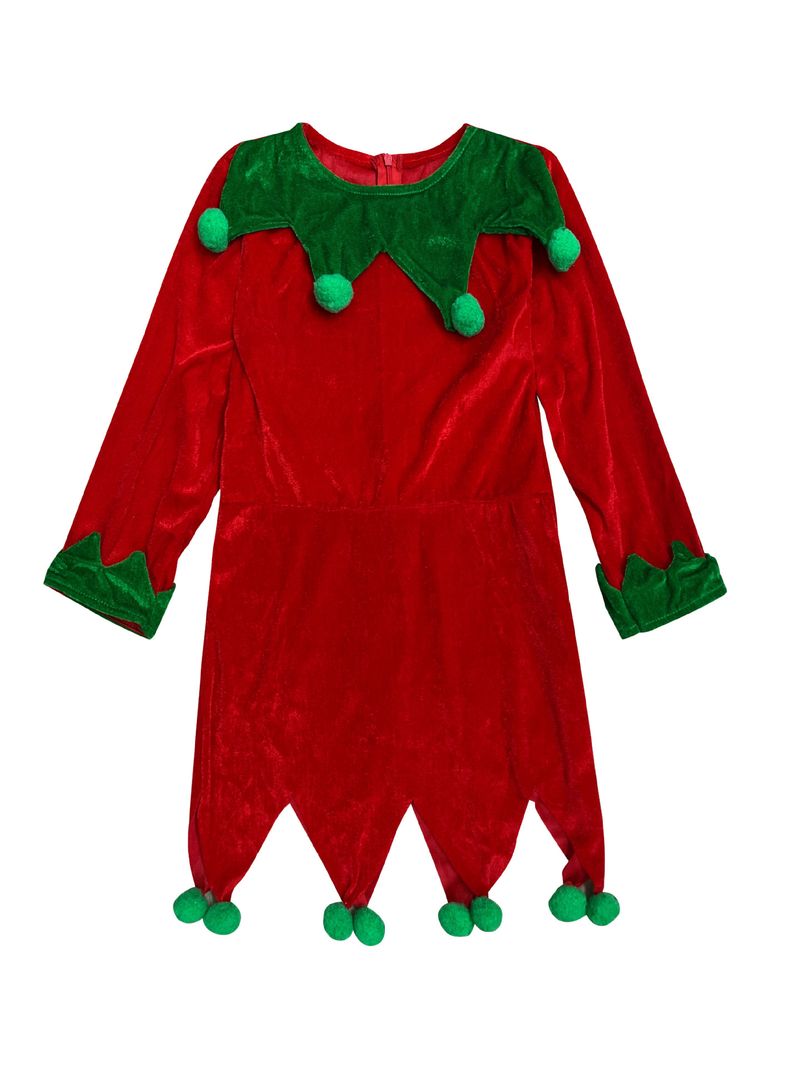 Disfraz de elfo navideño para niños: vestido de fantasía verde con sombrero, cinturón, cubrepiés y calcetines para actuaciones en el escenario y para combinar con toda la familia._voghion.com