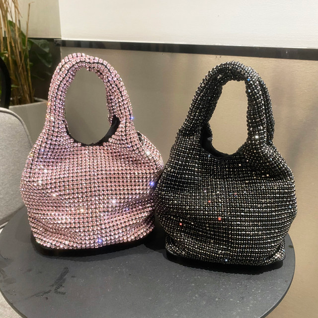 Sac à main d'embrayage en cristal brillant seau sac à bandoulière strass sacs à main et sacs à main de luxe Designer pochette de soirée sac à main_voghion.com