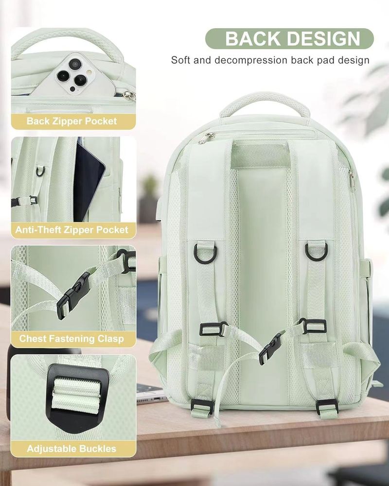 Happypeople Leichter Reiserucksack mit großer Kapazität, wasserdichter Unisex-Handgepäckrucksack mit Laptopfach, strapazierfähiges Oxford-Gewebe_voghion.com