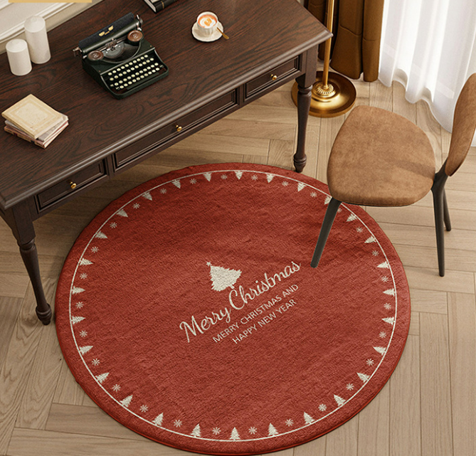 Vollständig mit Teppich ausgelegter Cartoon-Weihnachtsmann für Kälteisolierung und Wärme, Kaschmirimitat-Wohnzimmer-Couchtischdecke, Bodenmatte mit weihnachtlicher Atmosphäre_voghion.com