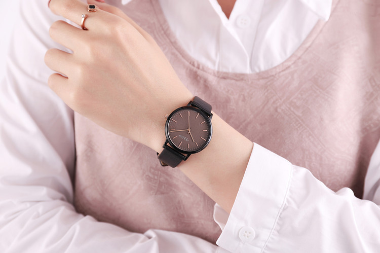 Regalo elegante e alla moda Ladies Student Cinturino in pelle di alta qualità Orologio casual da lavoro rotondo vintage al quarzo impermeabile_voghion.com