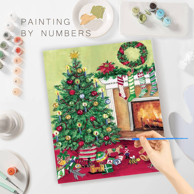 RUOPOTY Classic Paint By Numbers Handmade Decorative Paintings Christmas Tree Painting Numbers Gift _voghion.com