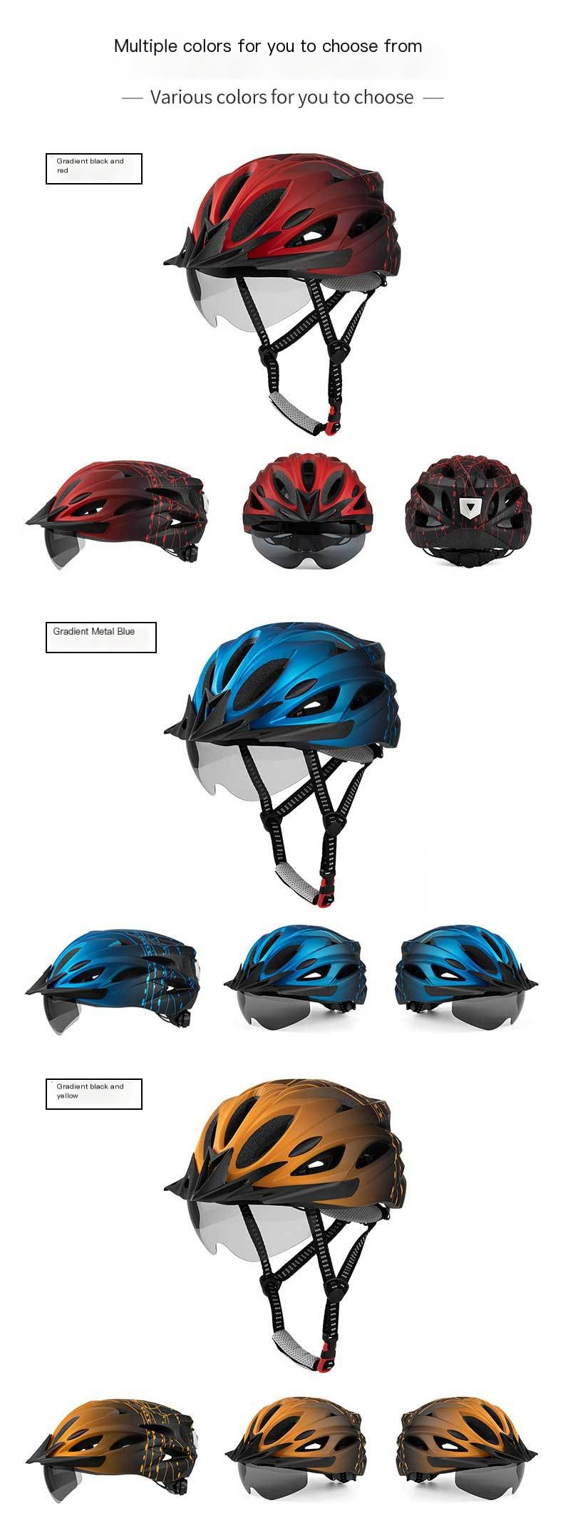 Nei All-in-One Helm Erwuessener Magnéitbrëll fir Männer a Fraen Strooss Mountainbike Helmer_voghion.com