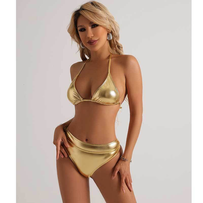Naisten vaatteet Uusi Bikini Yksivärinen Hot Stamping Sexy Split uimapuku_voghion.com