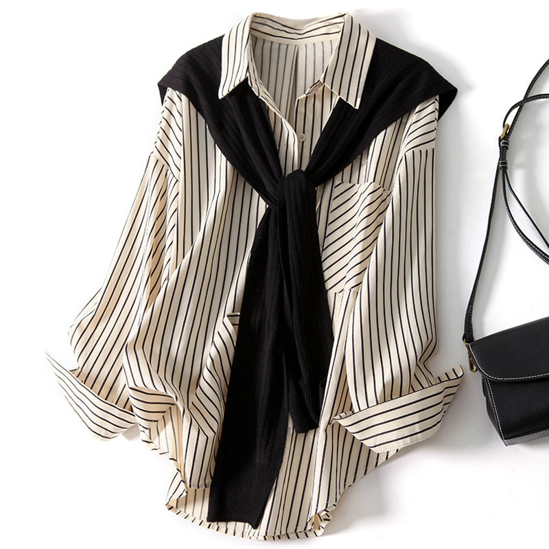 Abbigliamento da donna, design camicia con risvolto bianco, abito due pezzi per donna, autunno 2024, nuovo stile elegante, riduzione dell'età_voghion.com