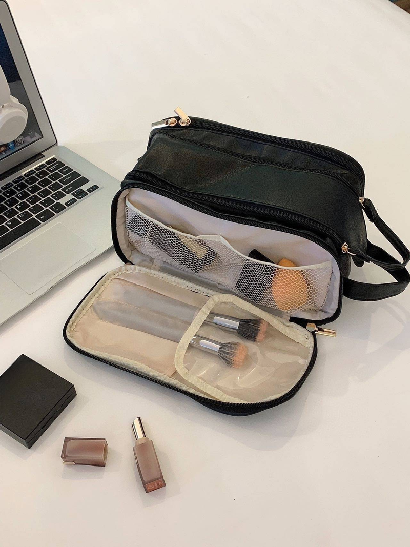 New Travel Makeup Bag - Large Waterproof Toiletry Organizer With Handle (Portable & Spacious Cosmetic Case For Women)_voghion.com