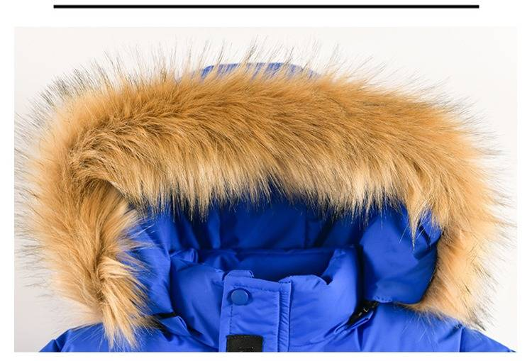 Chaqueta de invierno para niño con cuello de piel – Abrigo cálido acolchado de algodón para niños (120-170 cm) – Negro/Blanco/Rojo/Azul_voghion.com