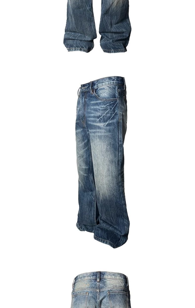 Herrenbekleidung Gerades Bein, Lockeres, Weites Bein, American Vibe, Schlagjeans, Trendy Fashion Hosen_voghion.com