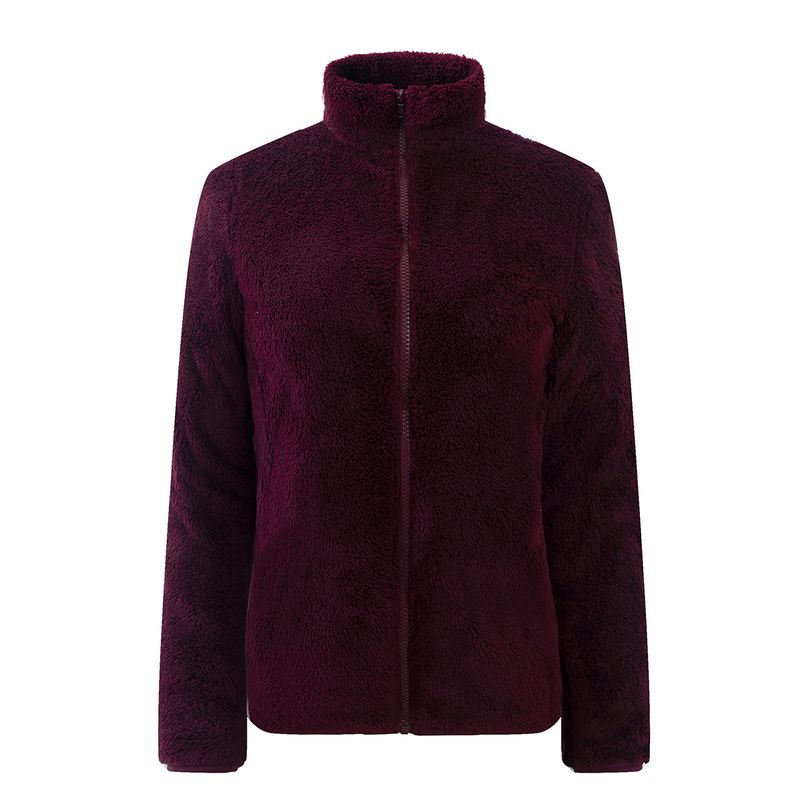 Women's Fleece Jacket With Embroidery Logo - Cozy Warm Pullover Long Sleeve Top For Casual Wear (Multiple Colors & Sizes)_voghion.com