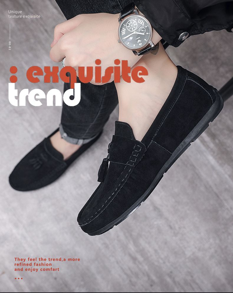 Doudou - Zapatos de hombre de primavera, estilo casual, con flecos y suela blanda_voghion.com