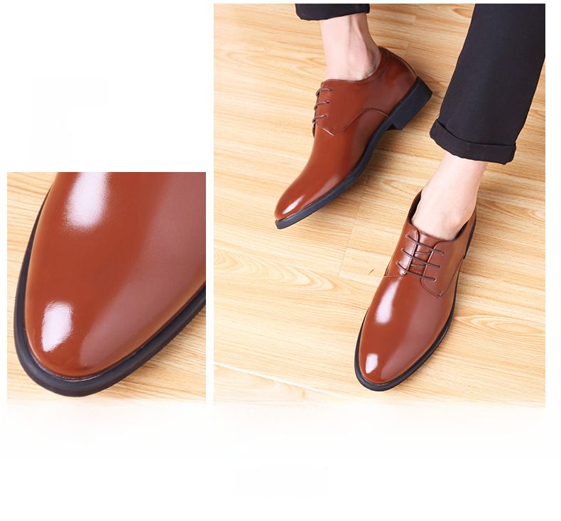 Chaussures en cuir pour hommes printemps et automne nouvelles chaussures d'affaires formelles décontractées pour hommes bureau britannique jeunesse mariage du marié_voghion.com