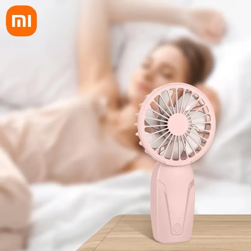 Xiaomi Tragbarer Handheld-Mini-Taschenventilator, klein, ABS, leicht, niedliches Aussehen, wiederaufladbar über USB für die Kühlung unterwegs_voghion.com