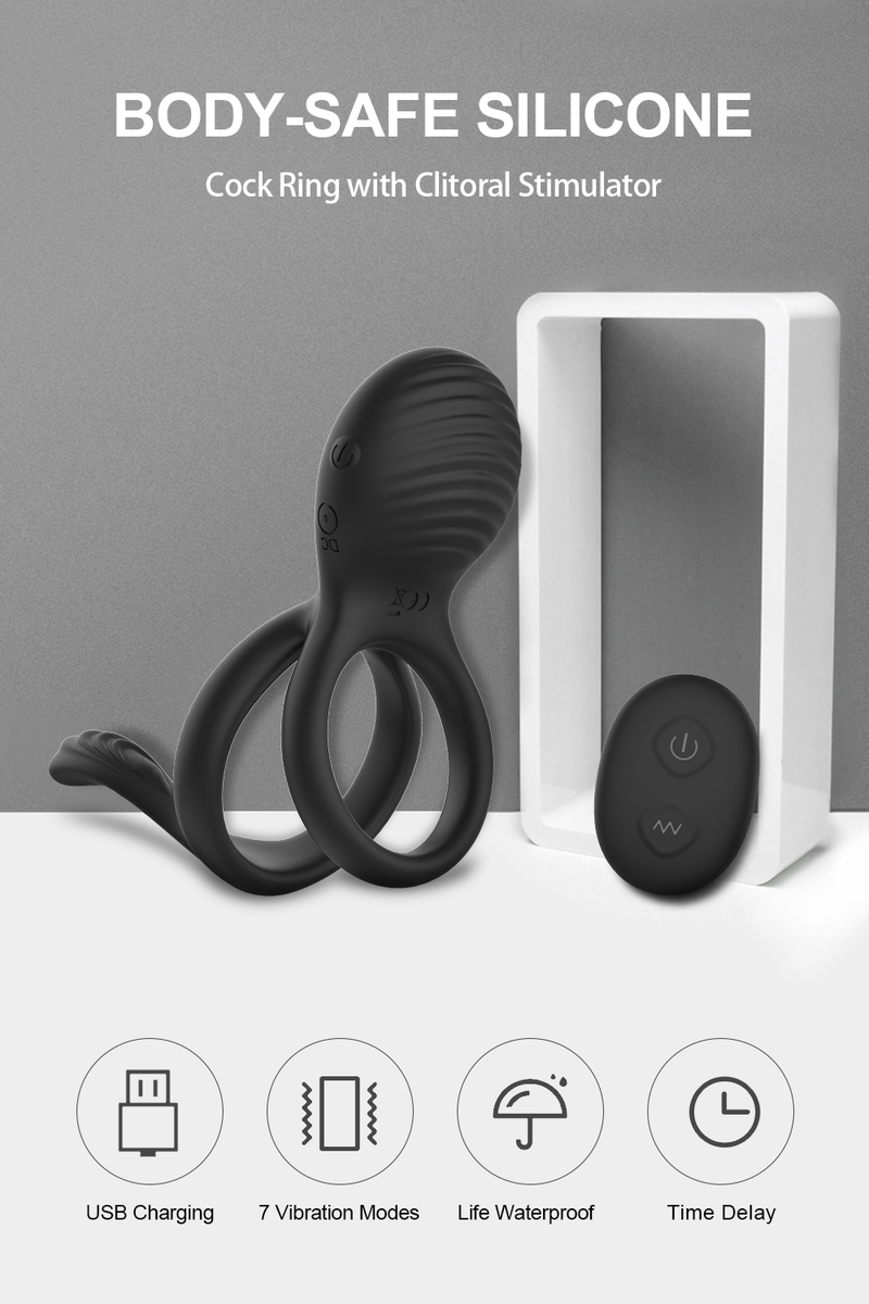 Anello di controllo remoto per uomini, anello vibrante per il ritardo dell'eiaculazione, stimolatore del clitoride e del perineo, giocattolo sessuale per_voghion.com