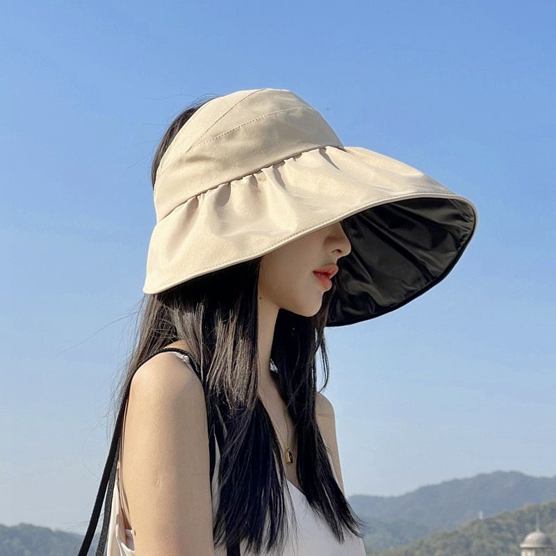 Hot Sale Summer UV Protection Sun Hat For Women Girl Wide Brim Empty Top Sunscreen Bucket Hats Female Outdoor Beach Tour Fordable_voghion.com