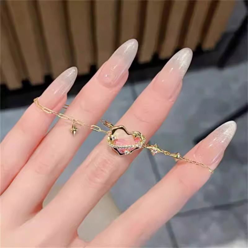 Piccolo design di nicchia, collana a forma di cuore rosa, personalità alla moda femminile, temperamento semplice, versatile, collana leggera_voghion.com