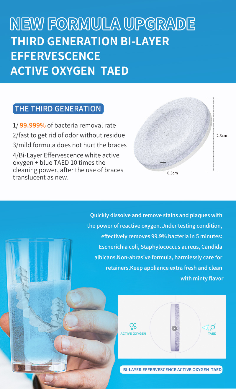 24 hot braces tablets, Denture orthodontic cleaning and care teeth effervescent tablets 120_voghion.com
