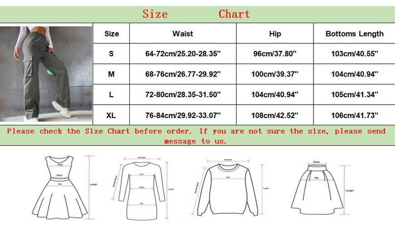 hot selling Womens Cargo Elastic High Waist Trousers Straight Joggers Outfits Baggy Wide Leg Sweatpants Oversized Pants_voghion.com