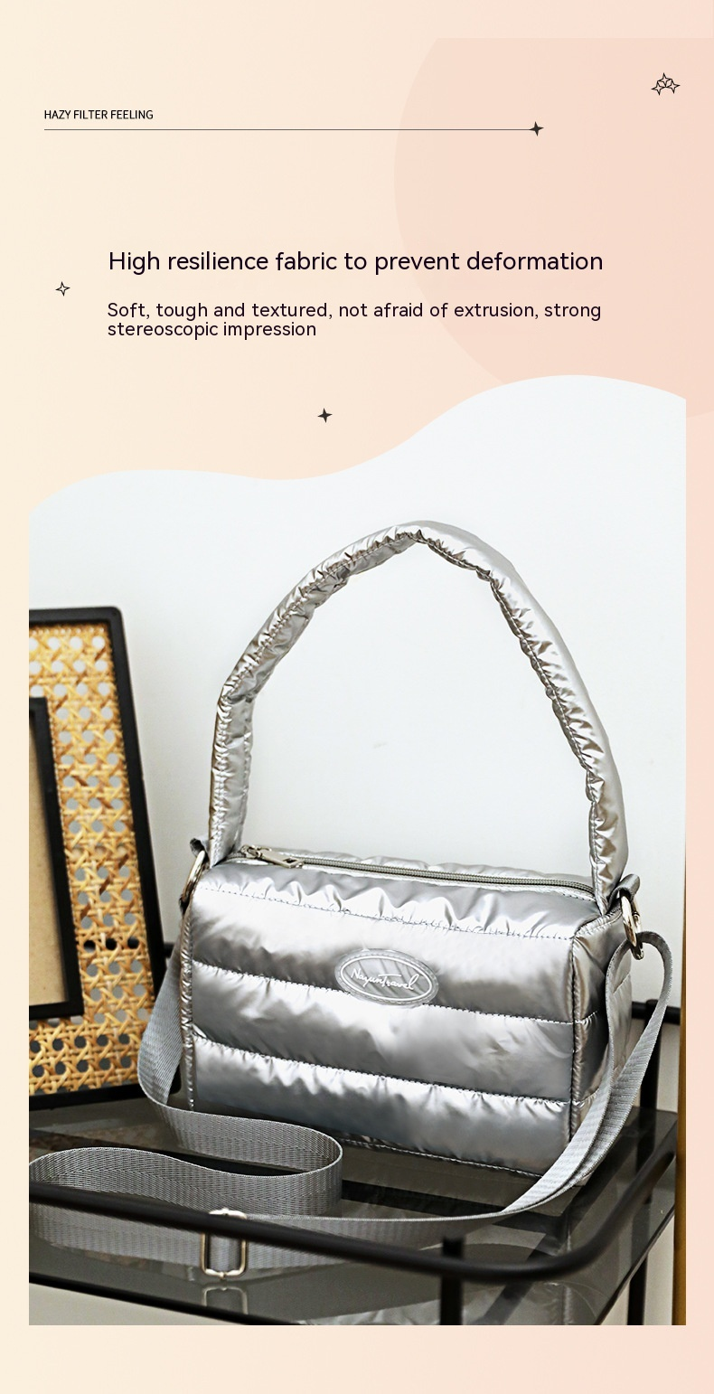 New Fashion Shoulder Bag Women's Versatile Large Capacity Crossbody Bag Women's Advanced Sense Small Space Cotton Bag_voghion.com