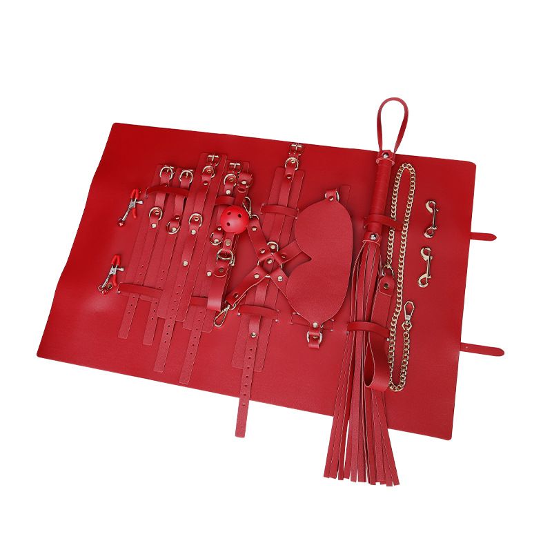 Set di 10 accessori per l'allenamento SM, set SM in pelle, manette sessuali con custodia, prodotti alternativi per adulti_voghion.com
