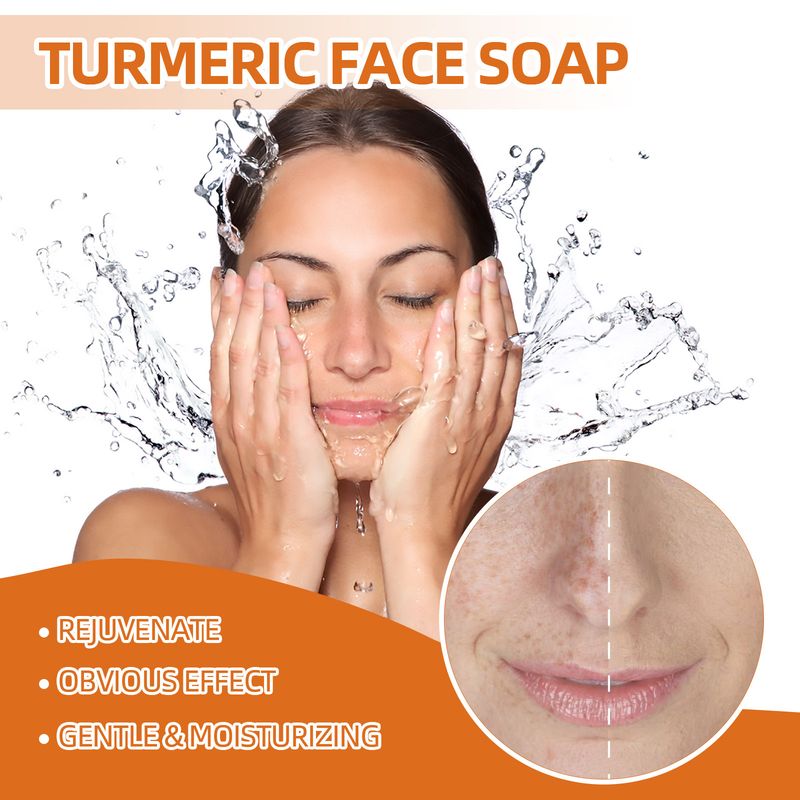 Sapone viso alla curcuma West&Month, detergente delicato per la riparazione del viso, schiarisce le macchie e leviga le linee sottili._voghion.com
