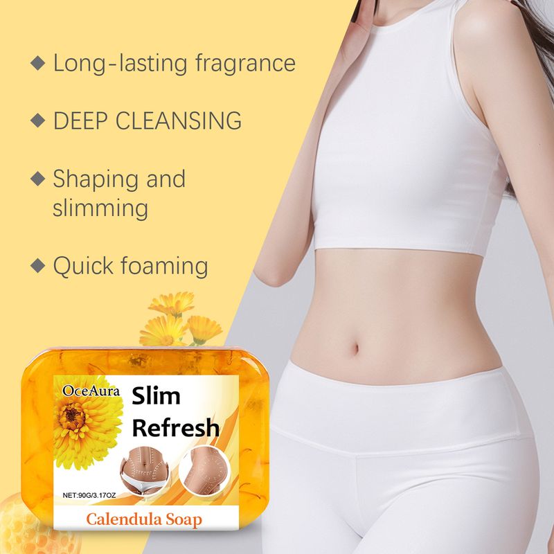 Oceaura Refreshing Calendula Soap, Refreshing, Light And Gentle Cleansing Skin Shaping Cleansing Soap_voghion.com
