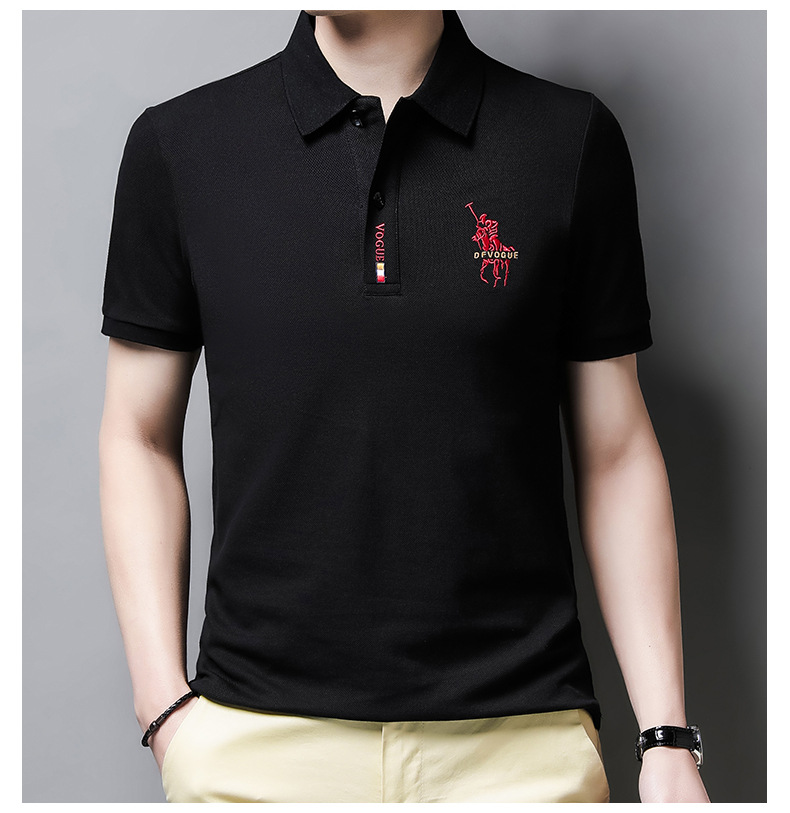 Herren Sommer neues Poloshirt aus reiner Baumwolle Herren Business Casual Revers Kurzarm T-Shirt für Herren_voghion.com