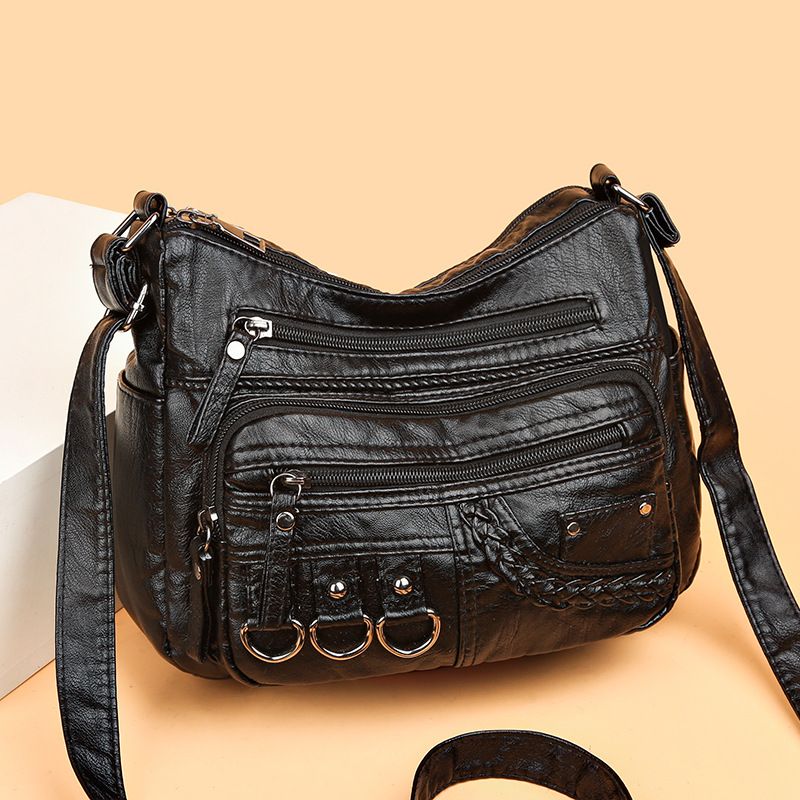 Borsa a tracolla singola alla moda da donna in pelle lavabile per mamme di mezza età e anziane del 2025_voghion.com